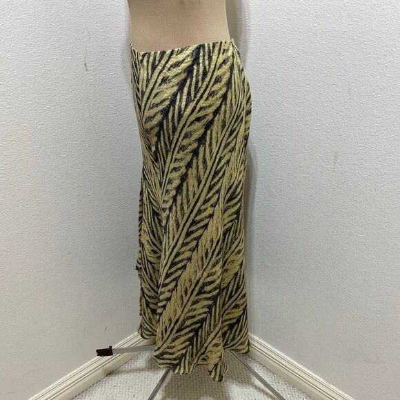 Lauren Ralph Lauren Silk Linen Skirt Zebra Print Flair Ruffle Slit Size Medium - Picture 5 of 8